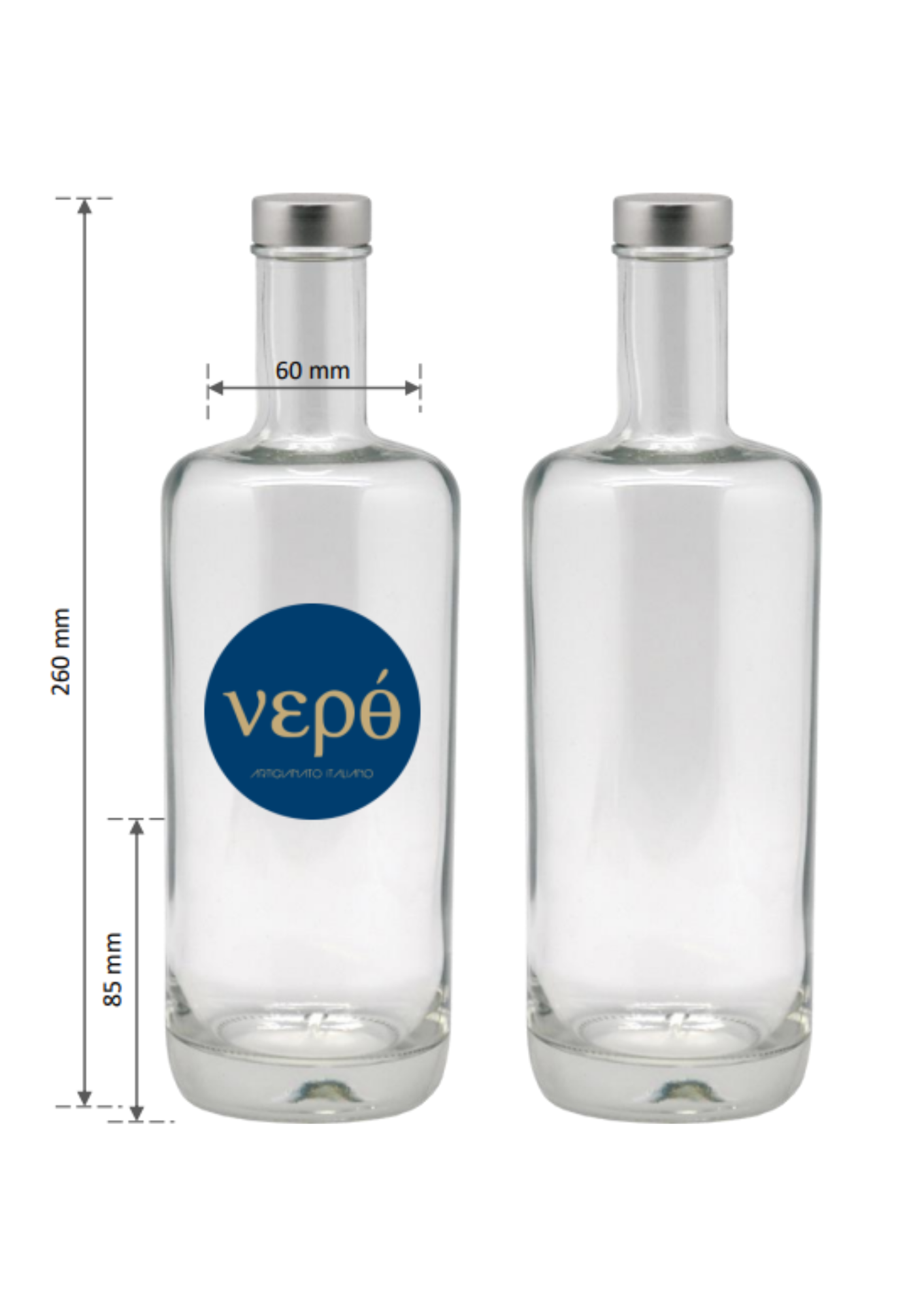 Bottiglie in vetro VEPÒ – Personalizzabili e serigrafate per ristoranti e hotel | Design italiano