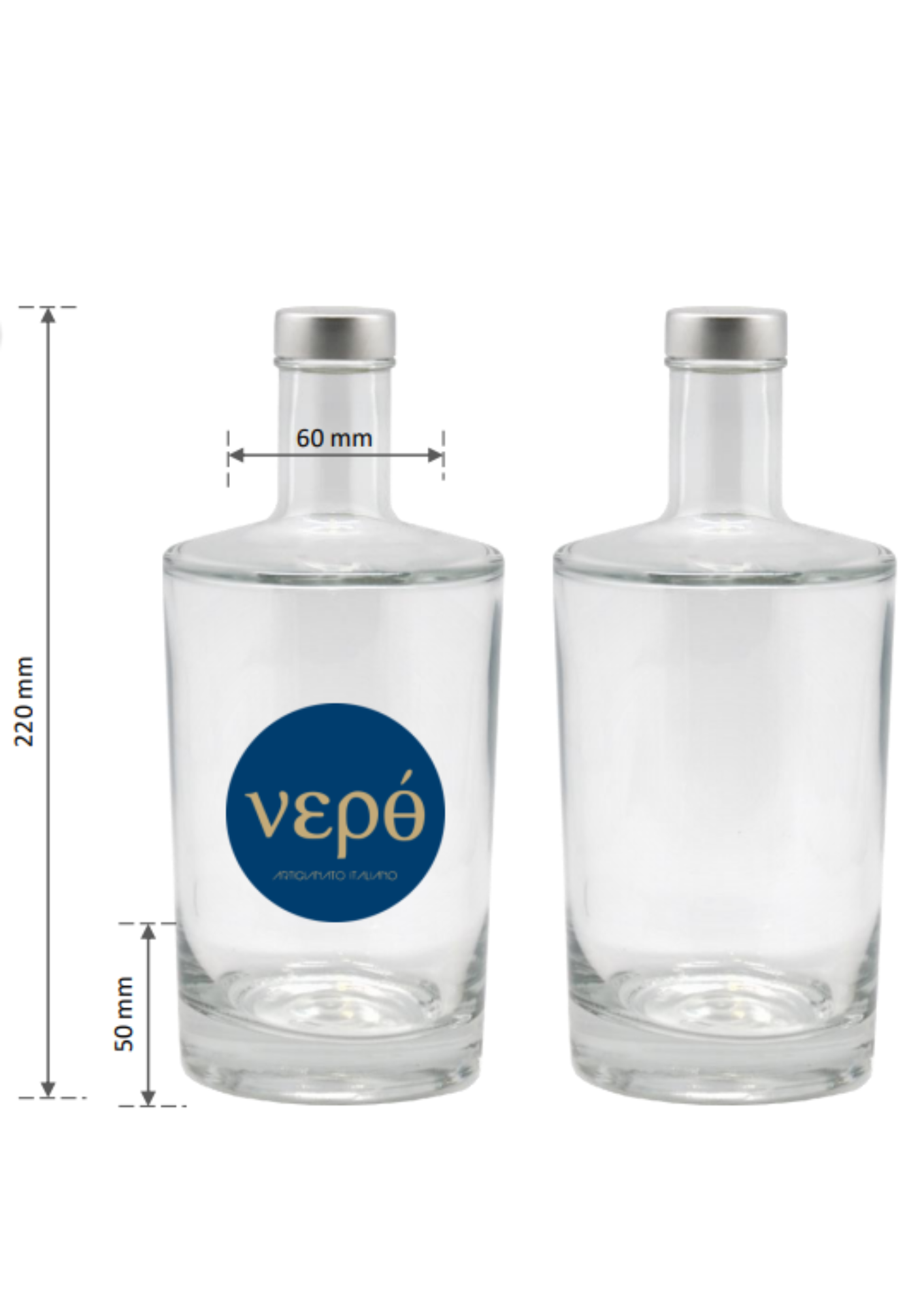 Bottiglie in vetro VEPÒ – Personalizzabili e serigrafate per ristoranti e hotel | Design italiano