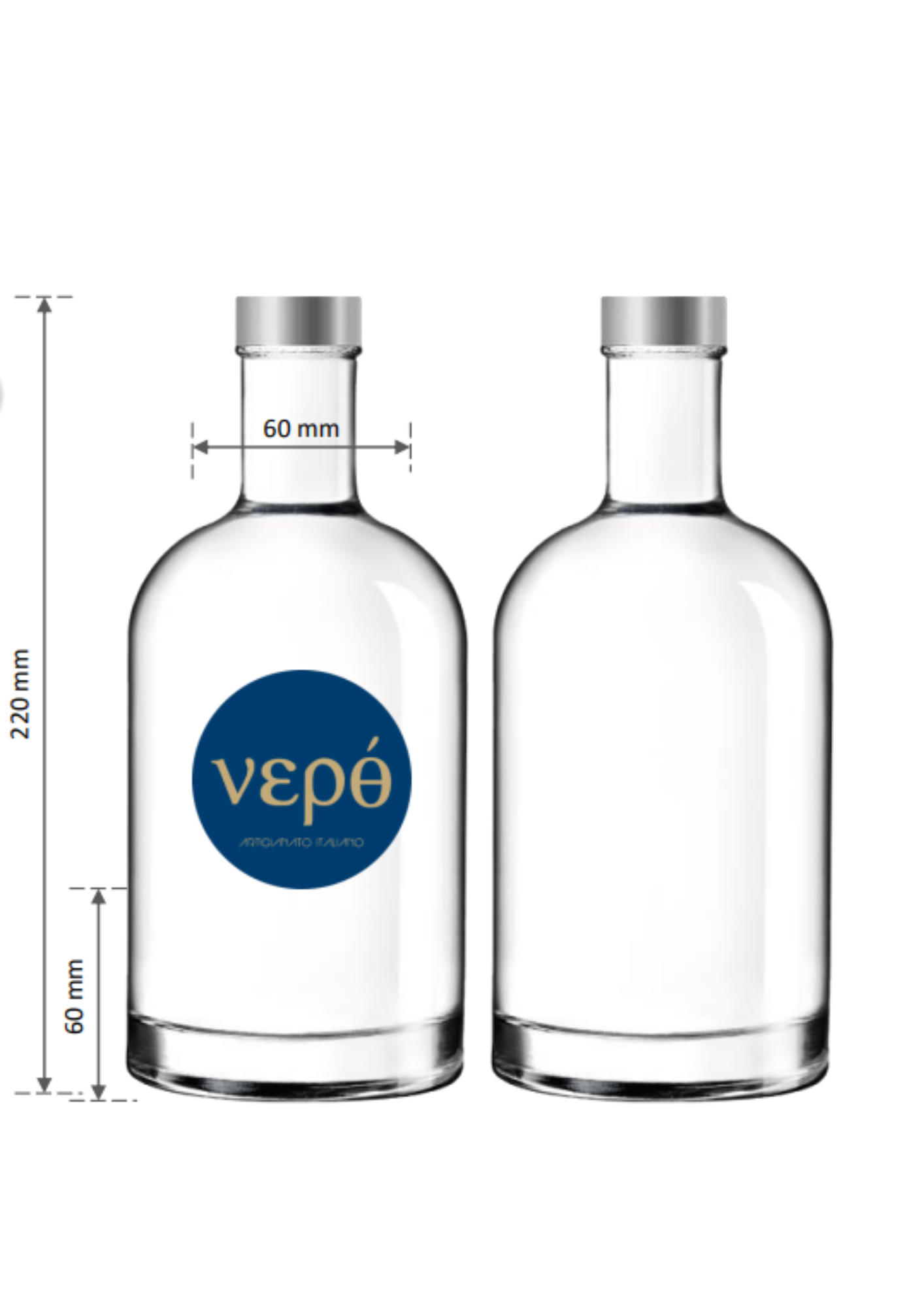 Bottiglie in vetro VEPÒ – Personalizzabili e serigrafate per ristoranti e hotel | Design italiano